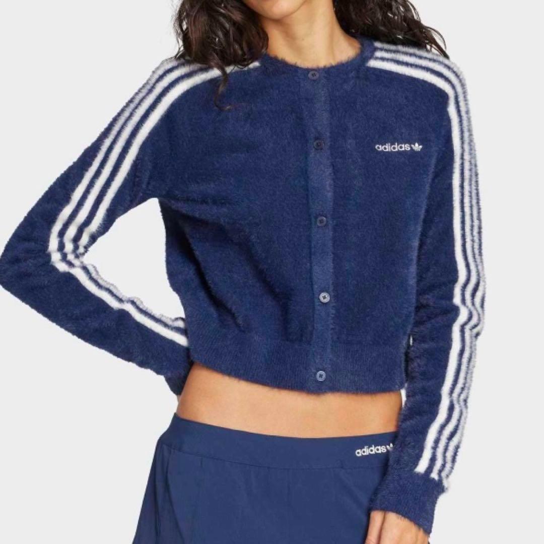 adidas アディダス フラッフィーニット カーディガン シャギー ニット