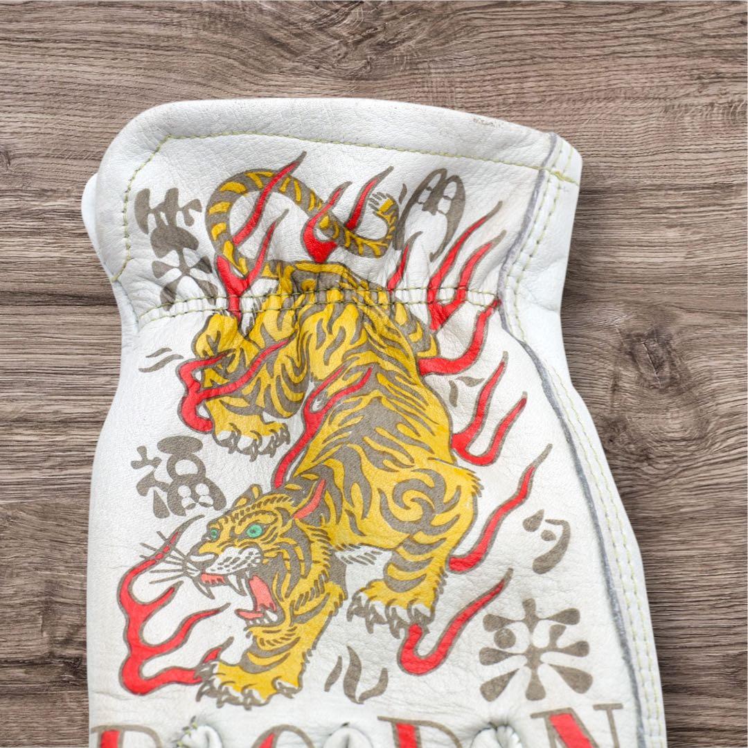 牛革 レザーグローブ アメリカン バイク ハーレー カスタム 手袋 白 M