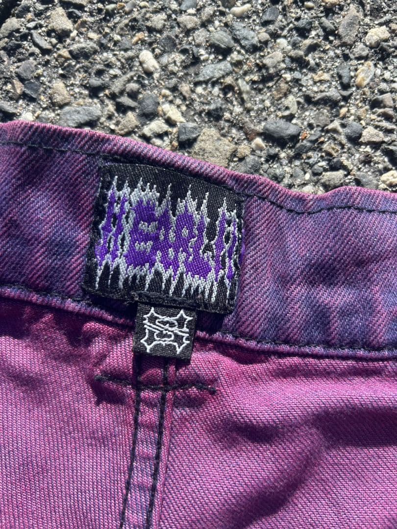 Earl skateboards 紫 デニムパンツ 蜘蛛の巣刺繍 - メルカリ