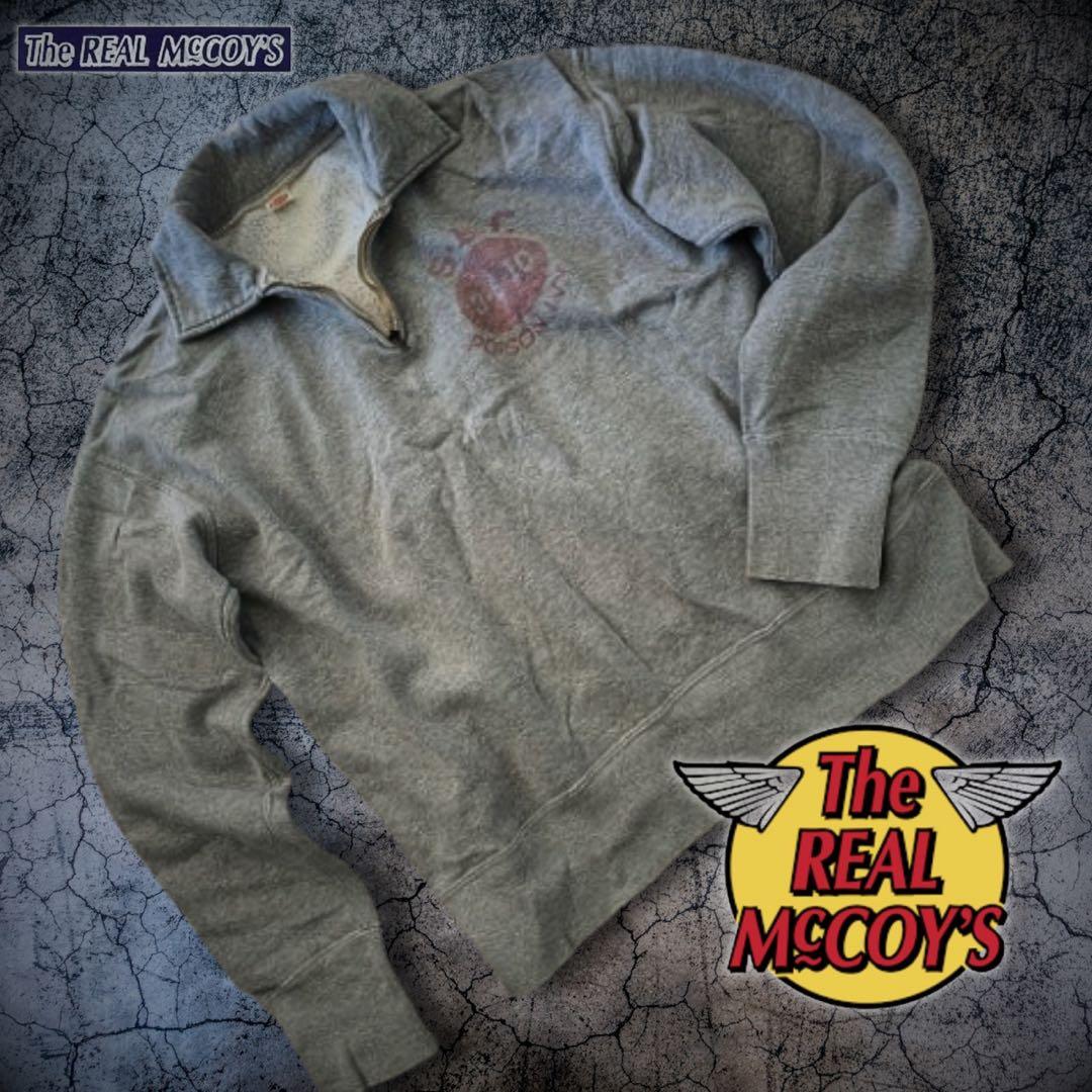 『ヴィンテージ感◎』The Real McCoy's(マッコイ)ジップスウェット The Real McCoy's 10oz Loopwheeled 1/4 Zip Sweatshirt - Grey