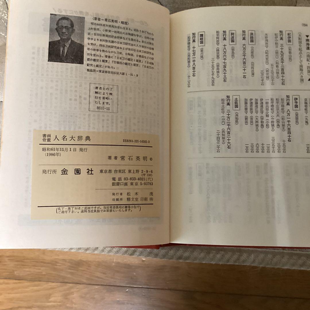 書画骨董 人名大辞典 常石英明 編著 昭和61年11月1日発行 金園社発行所