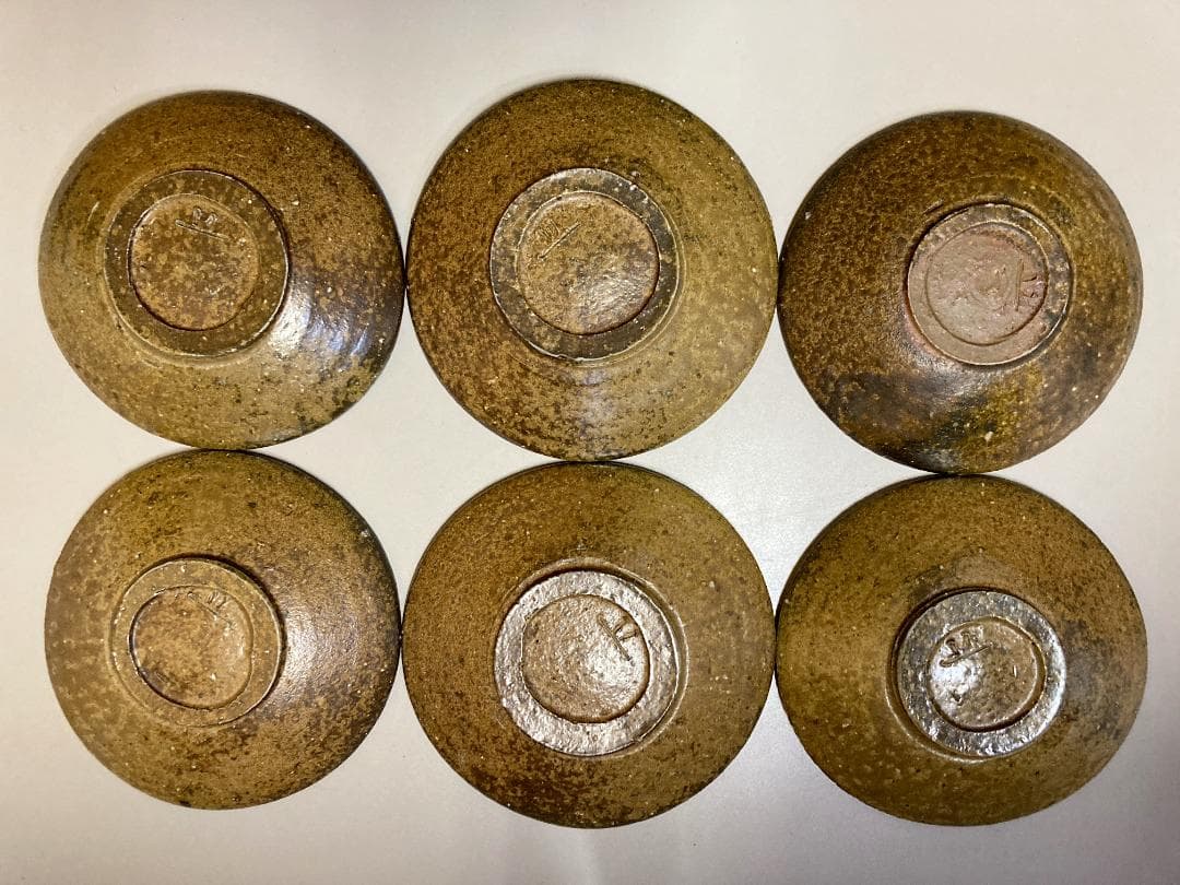 6客】【真作保証】 中村真 備前焼 六客 共箱・共布