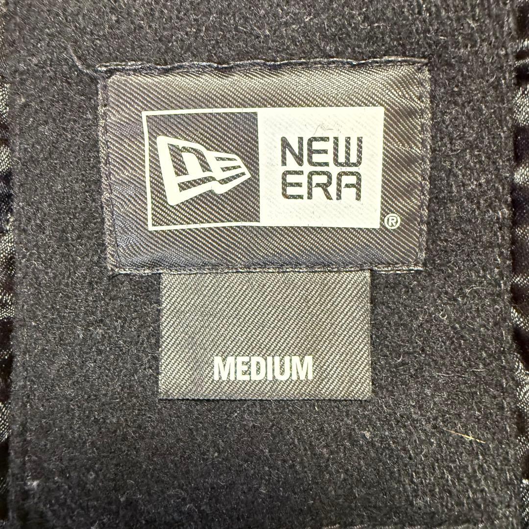 NEW ERA 豪華ワッペン スタジャン NYC 袖レザー 羊革 黒 M - メルカリ
