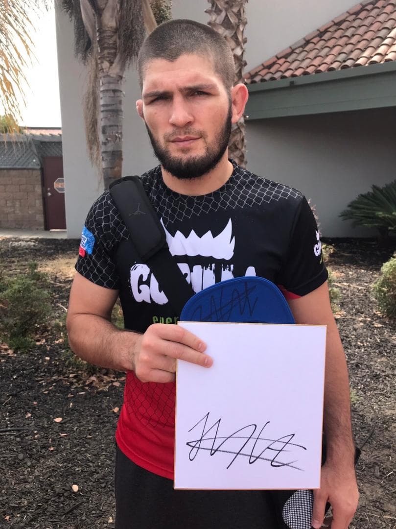 専用 UFC 世界級王者 ハビブ ヌルマゴメドフ 直筆サイン 色紙 キャップ