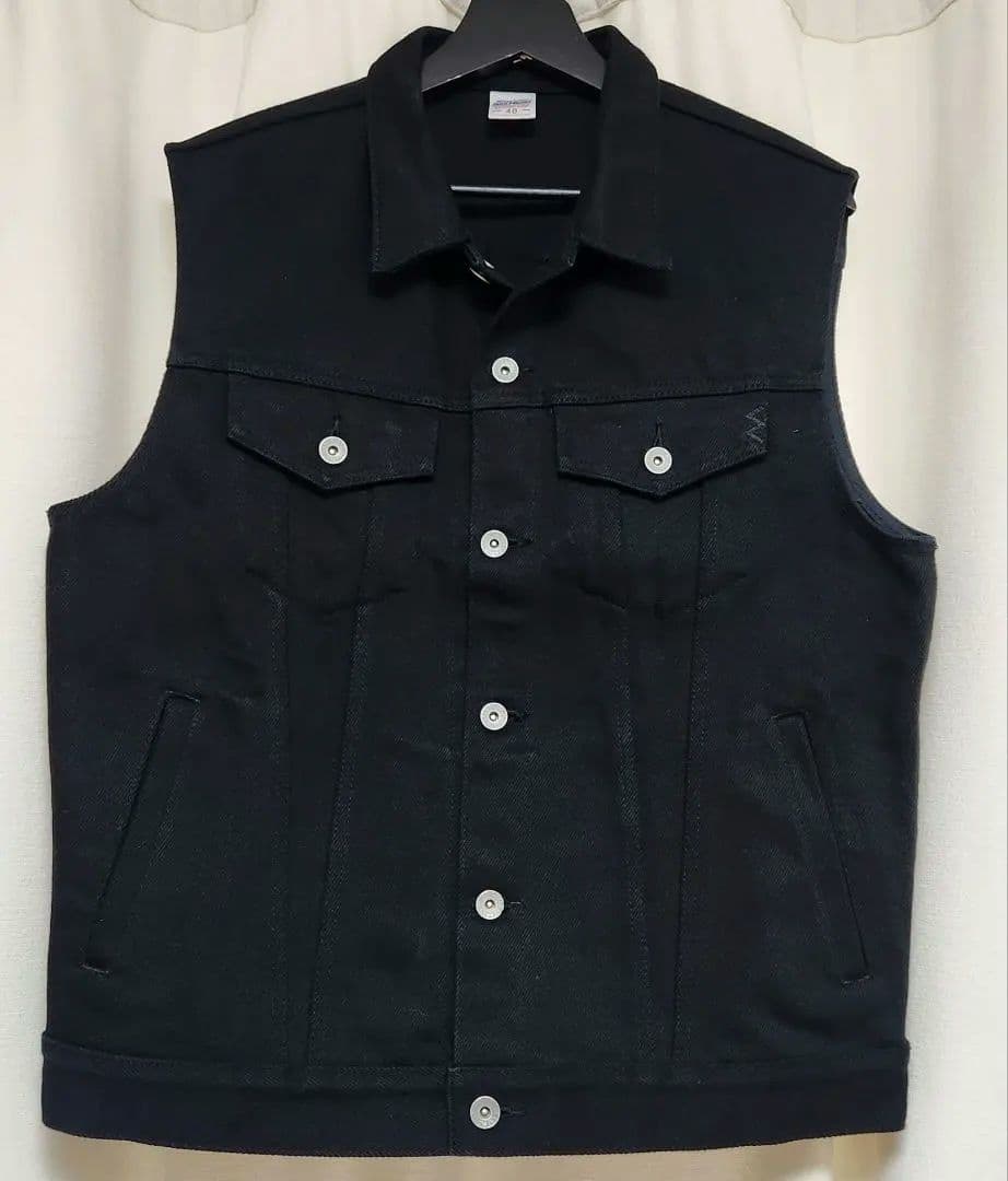 美品！アイアンハート IRON HEART 21oz黒鎧デニム ベスト L 40 美品！アイアンハート IRON HEART 21oz黒鎧デニム ベスト L 40 - メルカリ