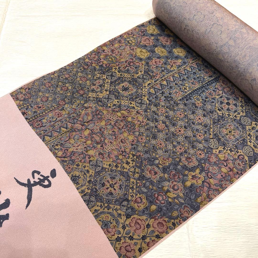 【高級ちりめん】　更紗模様　反物　正絹　ピンク　着物 高級ちりめん】 更紗模様 反物 正絹 ピンク 着物 - メルカリ