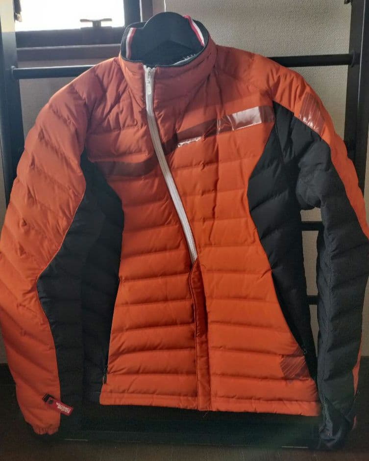 K-2825 ホワイトグースダウンジャケット LL オレンジ/黒（収納袋付） K-2825 ホワイトグースダウンジャケット クシタニ｜KUSHITANI JAPAN