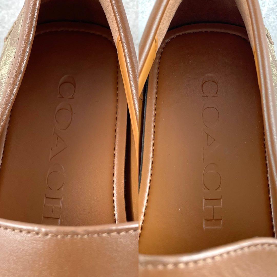 美品 COACH シグネチャー ローファー 靴 ホースビット 25.5 【185