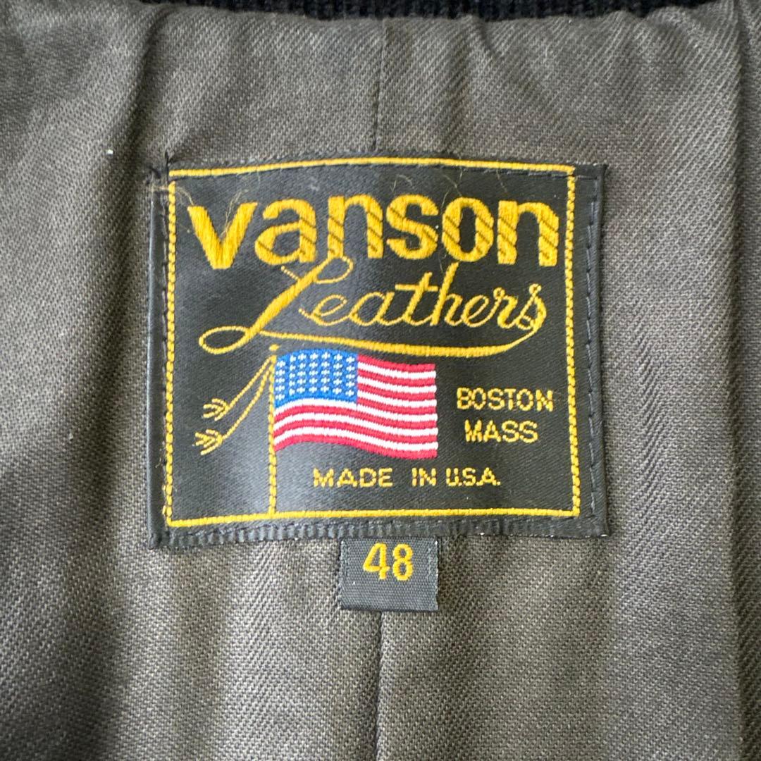 希少ビックサイズ VANSON オールレザー スタジャン チームジャケット