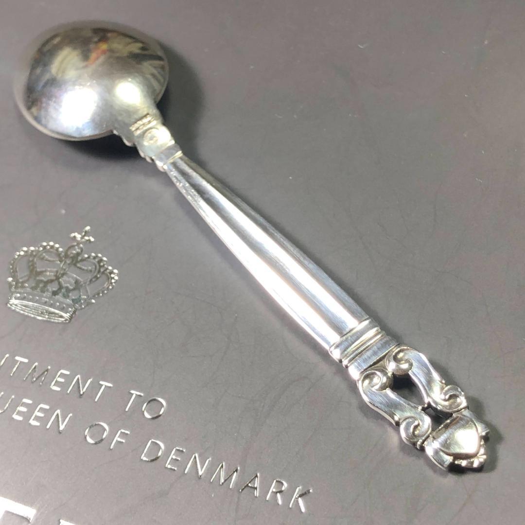 【美品】ジョージジェンセン 純銀製 コーヒー・スプーン　エコーン(11.2cm)