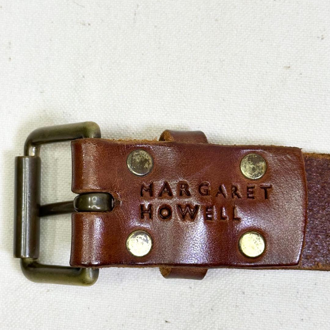 マーガレットハウエル デザイン ブラウンレザーベルト イギリス製