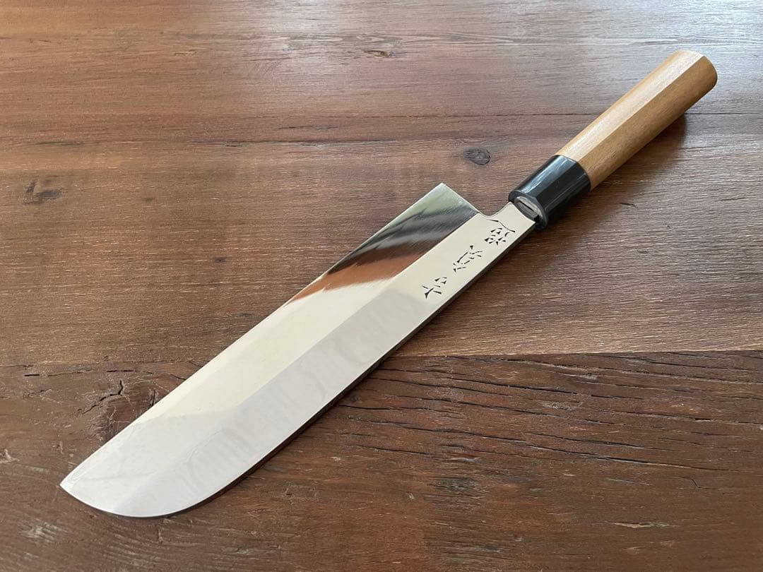 沖芝吉貞作 吉貞造 鎌型薄刃包丁 八寸 霞 白鋼 - メルカリ