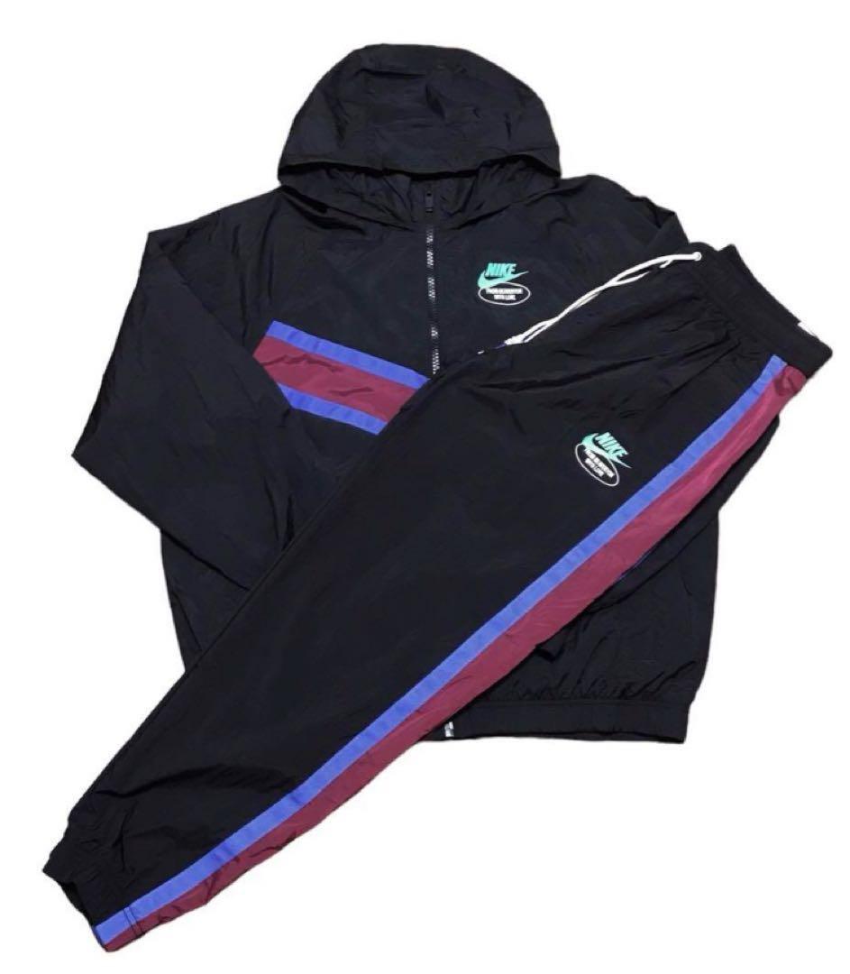 Nike ナイロンジャケット・パンツセット　レア　希少　試着のみ 美品】NIKE ナイキ ナイロン ジャケット パンツ セットアップ 上XL下L