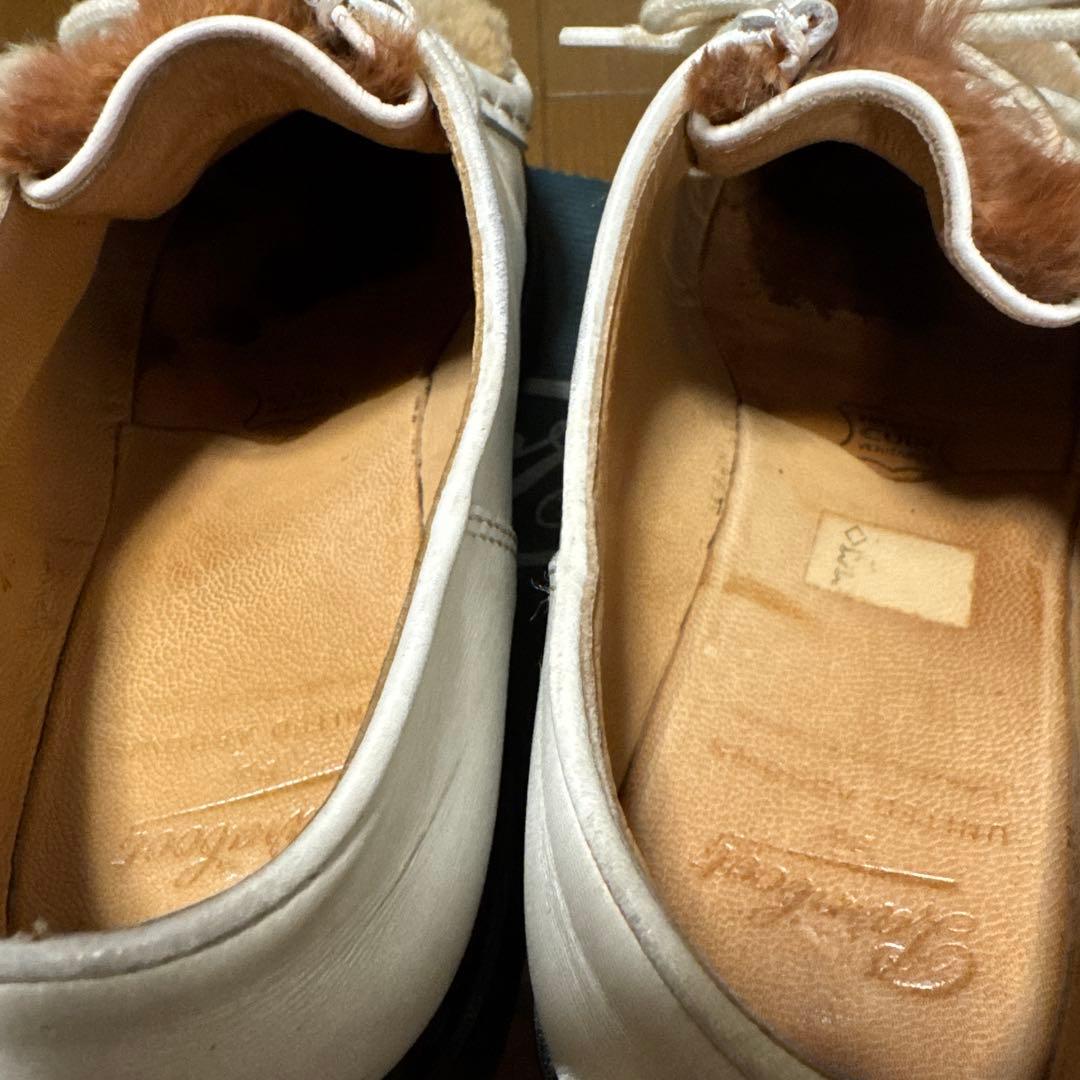 パラブーツ UK4.5 ミカエル 白 ラビットファー 別注カラー - メルカリ