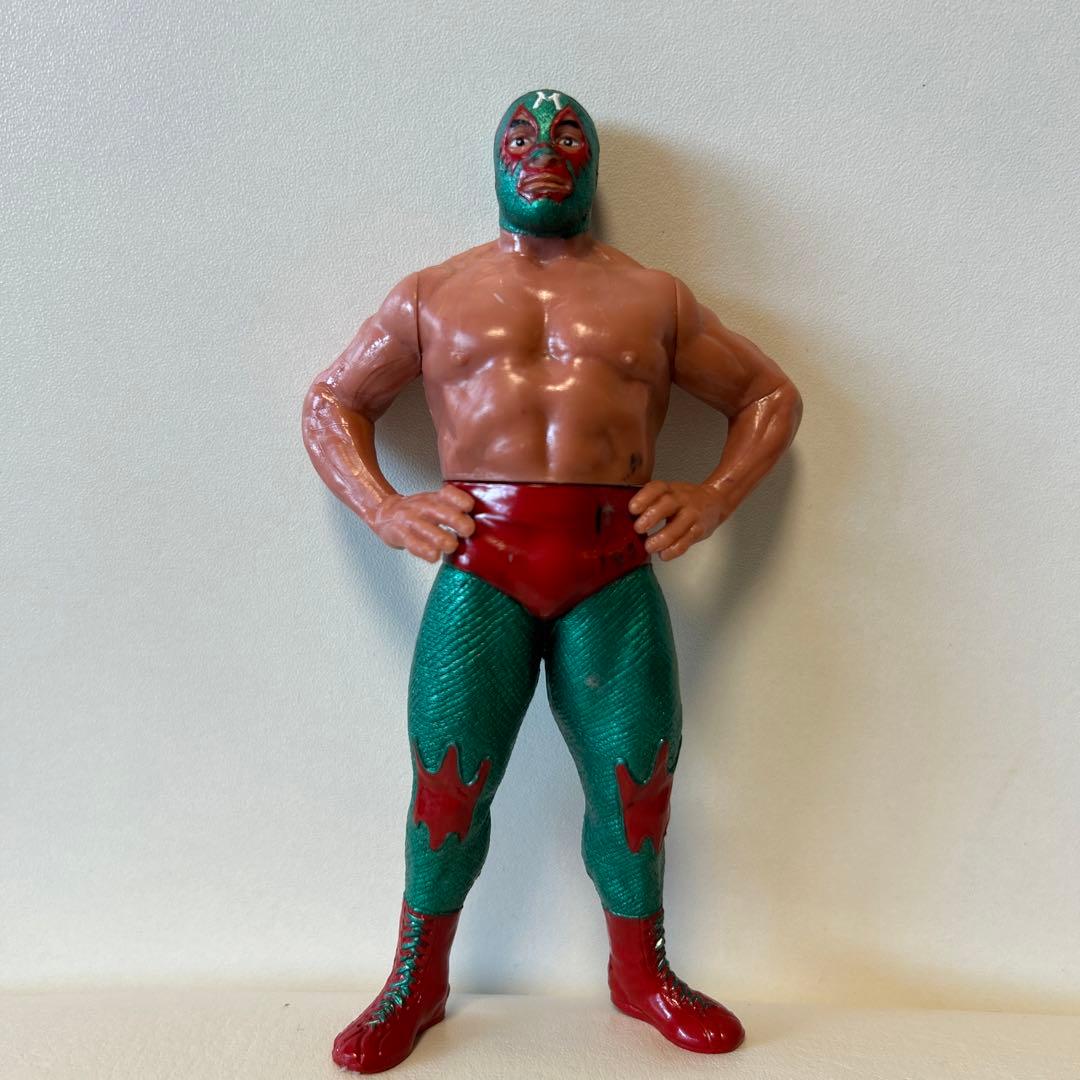 美品レア フィギュア プロレスフィギュア ミル・マスカラス 青、緑