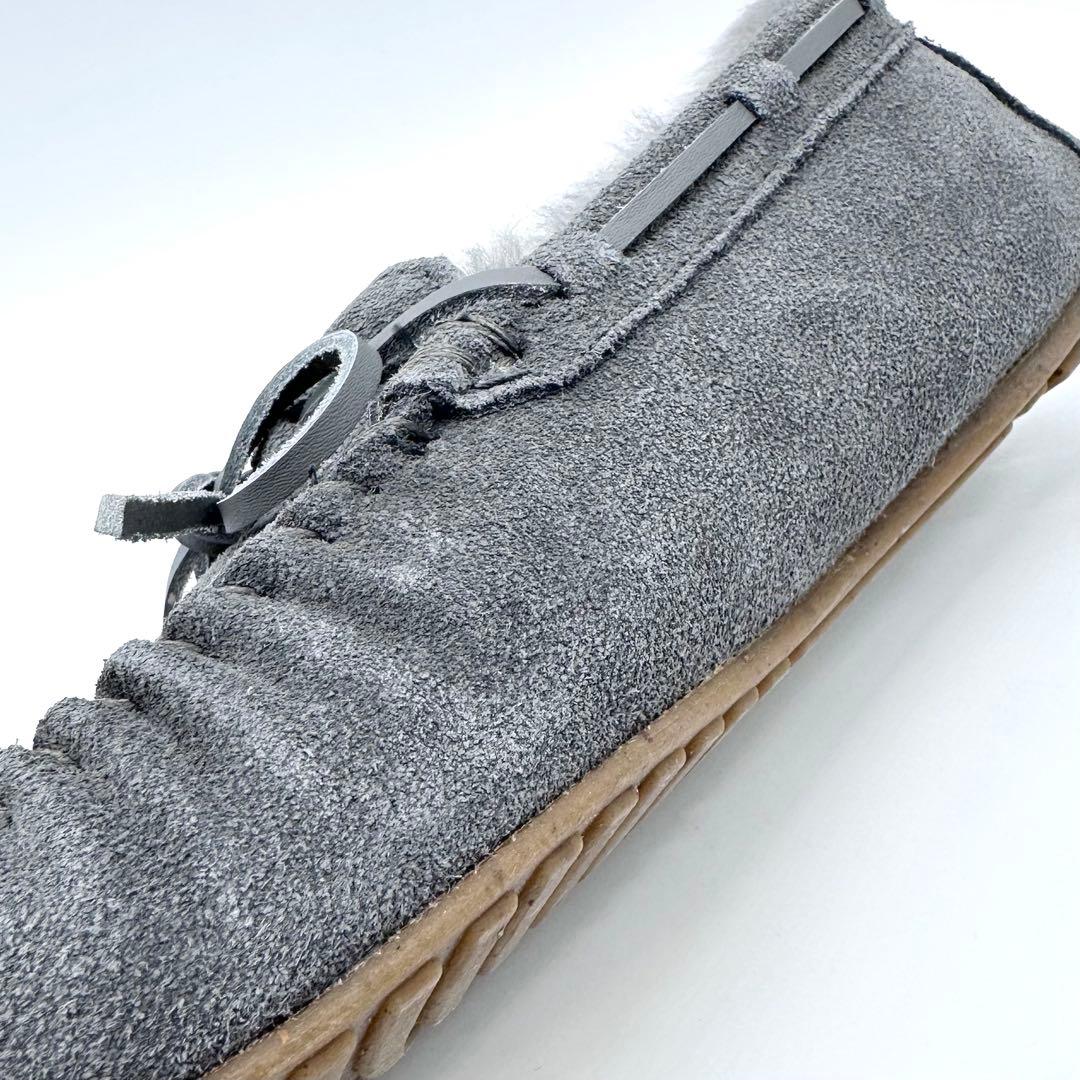 未使用タグ付✨EMU Australia モカシン スエード ボア 灰 24cm - メルカリ