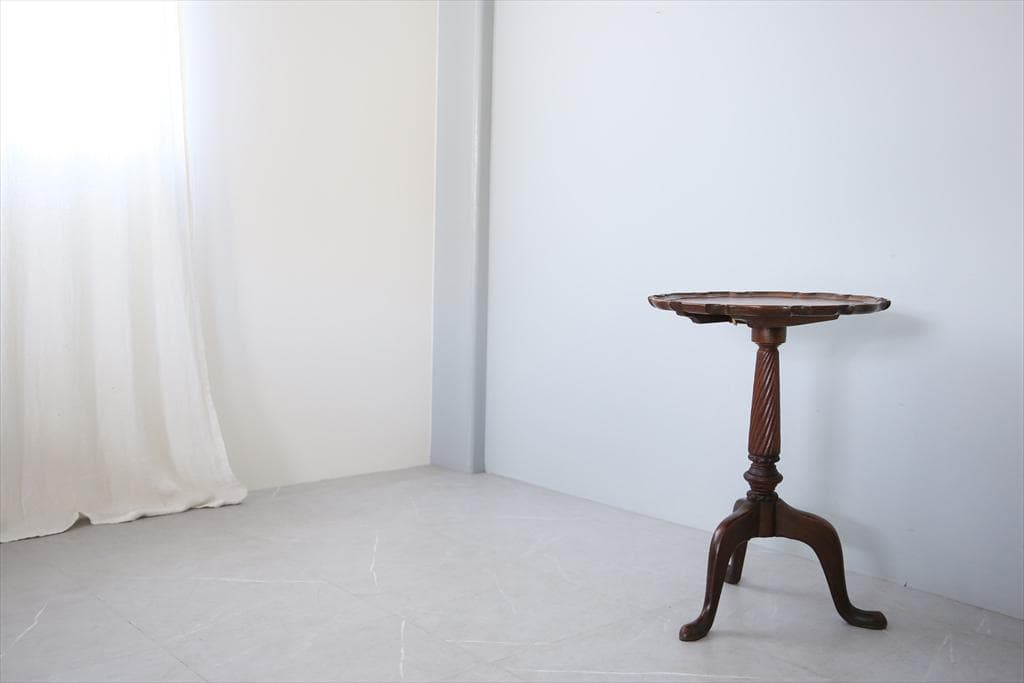 英国アンティーク◇木製チルトトップテーブル/折畳式机サイドテーブル