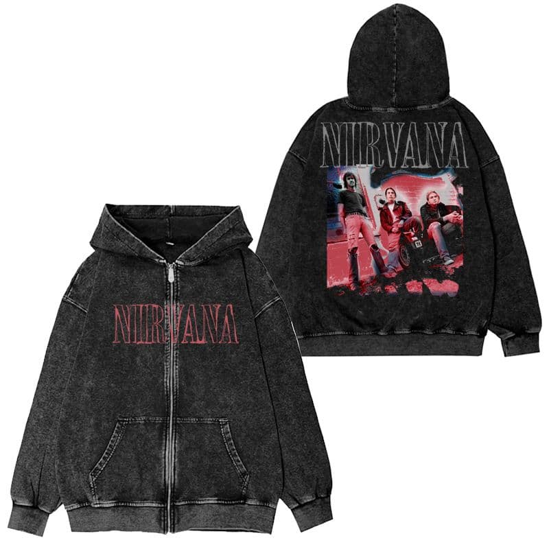 NIRVANA ニルヴァーナ ヴィンテージ加工 パーカー ジップアップ 2XL