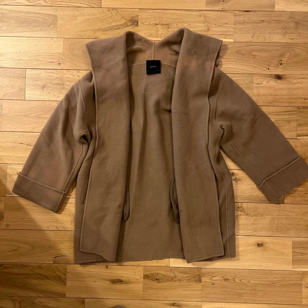 スピックアンドスパン ダブルモッサリバーフーディーガウンコート 36