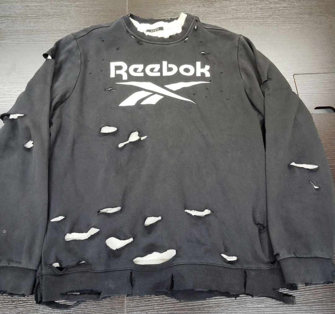 クリスマスセール【希少XL】Reebok ダメージスウェット ブラック 松村