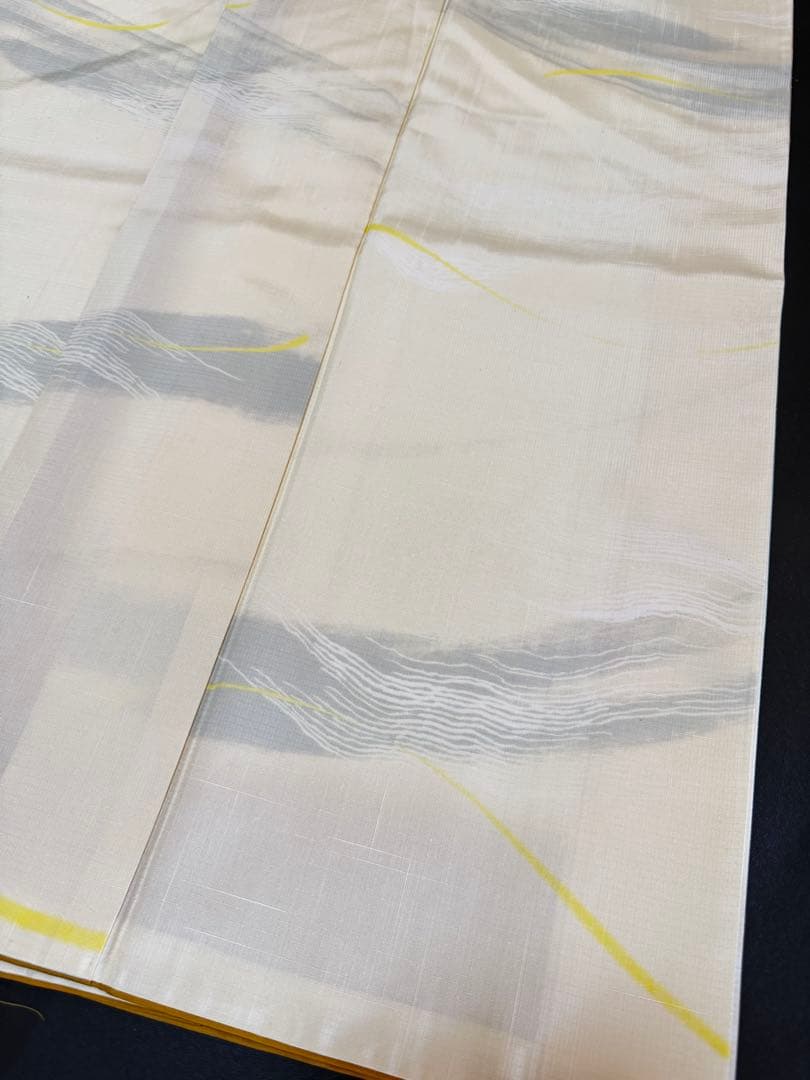 【銘品新品】旭日小綬章勲章「迫田龍鳳氏作」本場結城紬 オフホワイト色 トール寸