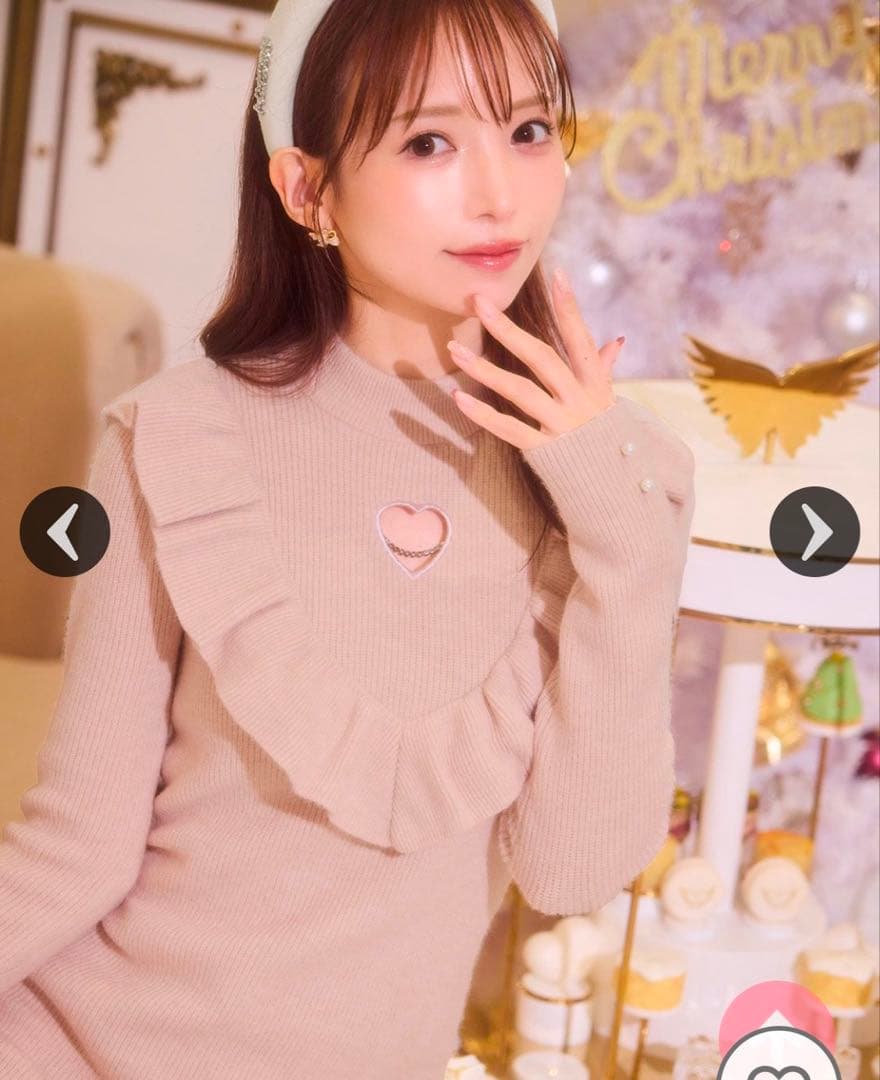 ハートカットニットワンピース ミシェルマカロン - メルカリ