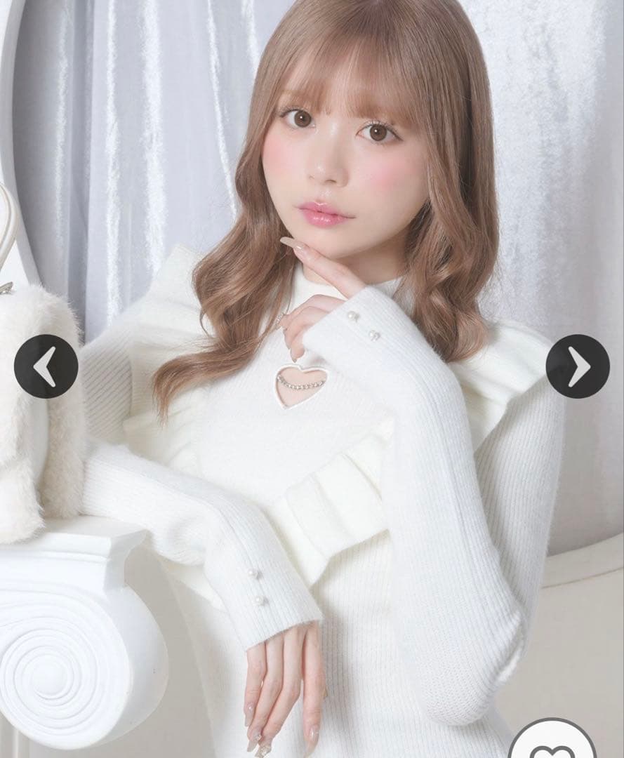 ハートカットニットワンピース ミシェルマカロン - メルカリ