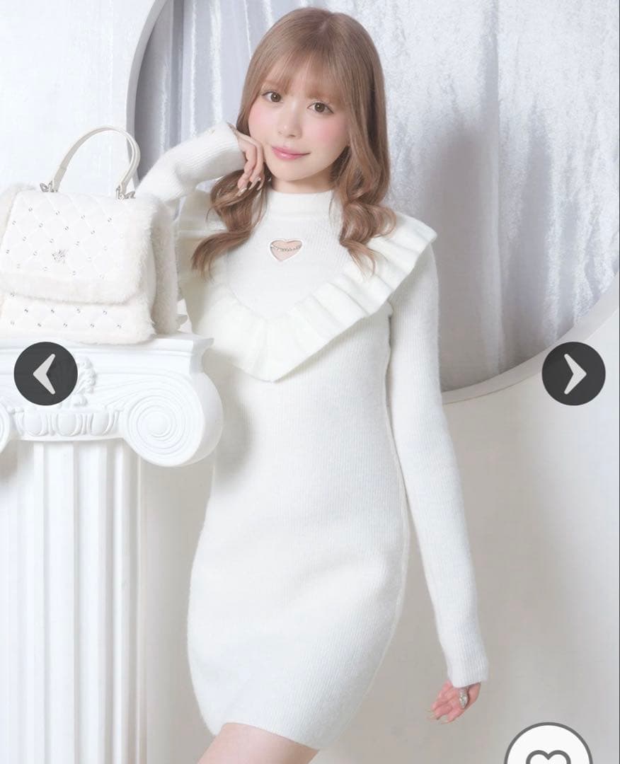 ハートカットニットワンピース ミシェルマカロン - メルカリ