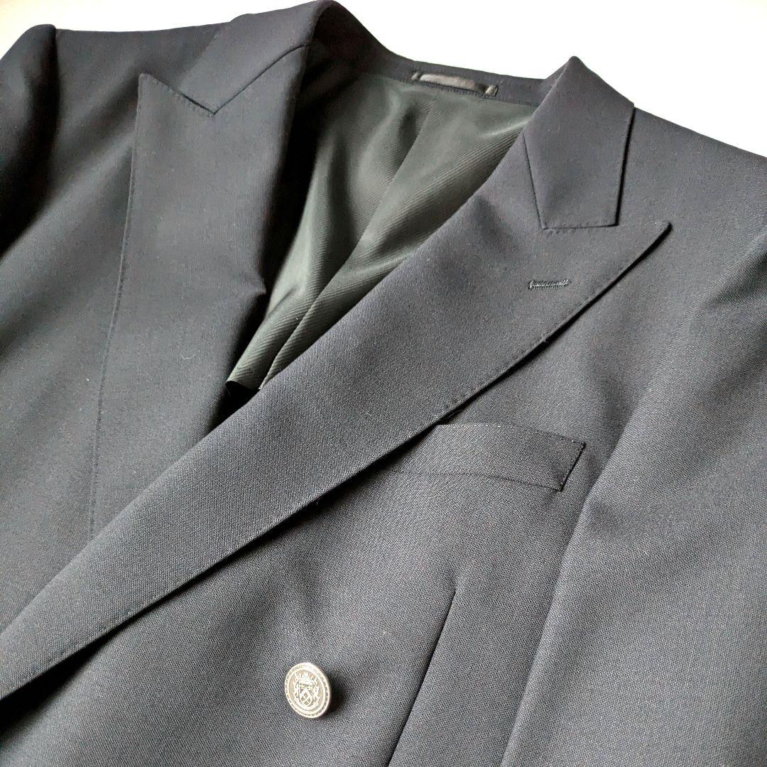 新品 未使用 STUART KENT 紺 コンブレ ダブル ブレザー ウール 銀