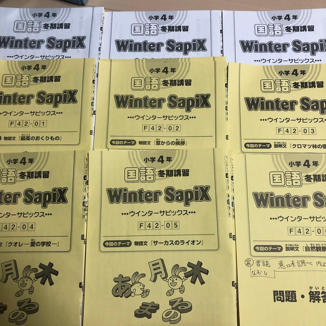 サピックス4年国語 全冬期講習2023年度 物語文6日分 - メルカリ
