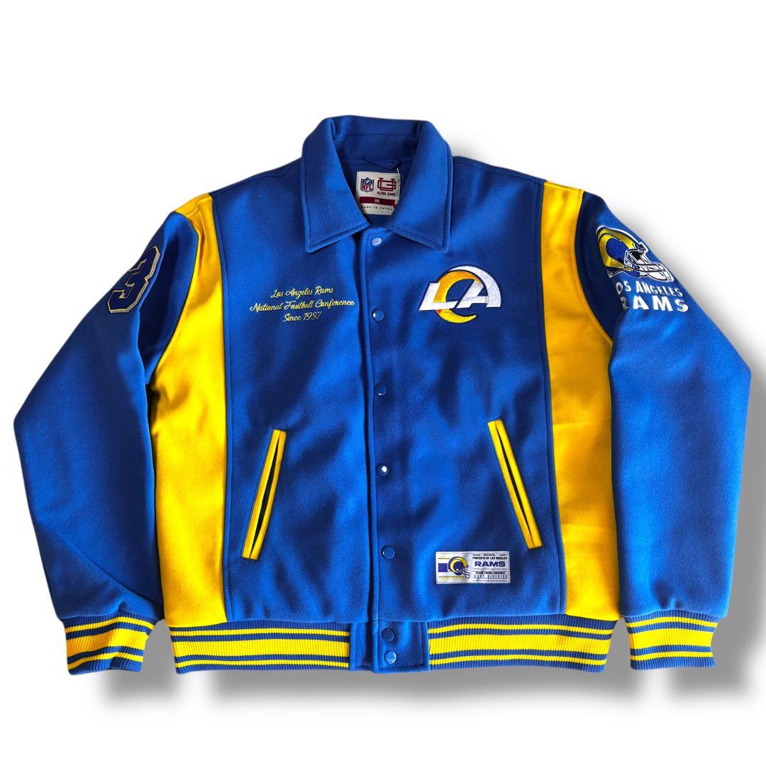 NFL RAMS ラムズ バーシティジャケット スタジャン M 公式 ブルー