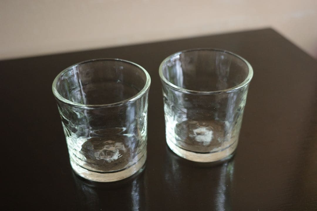 横山秀樹 倉コップ ロックグラス 高さ低め 2個セット 横山秀樹 ショットグラス 倉コップ 朝コップ 手吹き硝子 吹き硝子 横山