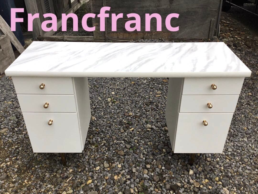 Francfranc エルドラド コスメデスク 白 大理石調 フランフラン エルドラド デスク | Francfranc（フランフラン）公式通販 家具