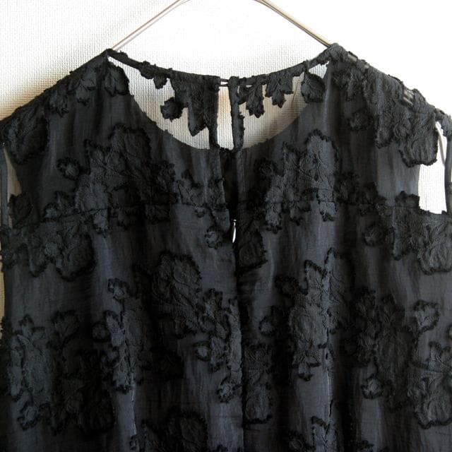 ルルウィルビー 大玉パール付き オーガンフラワー ジャガード