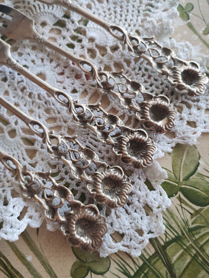 ヒルデスハイムローズ バラ装飾ヴィンテージフォーク5本セット 刻印あり