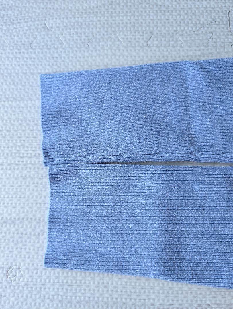 極美品セルフォード 2025 ロゴチャーム リブニットカーディガン ブルー