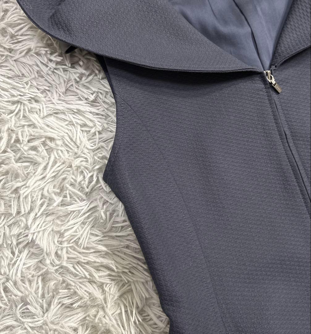 未使用級✨'22年 フォクシー13万 Pippaドレス ジレ ジップ フード