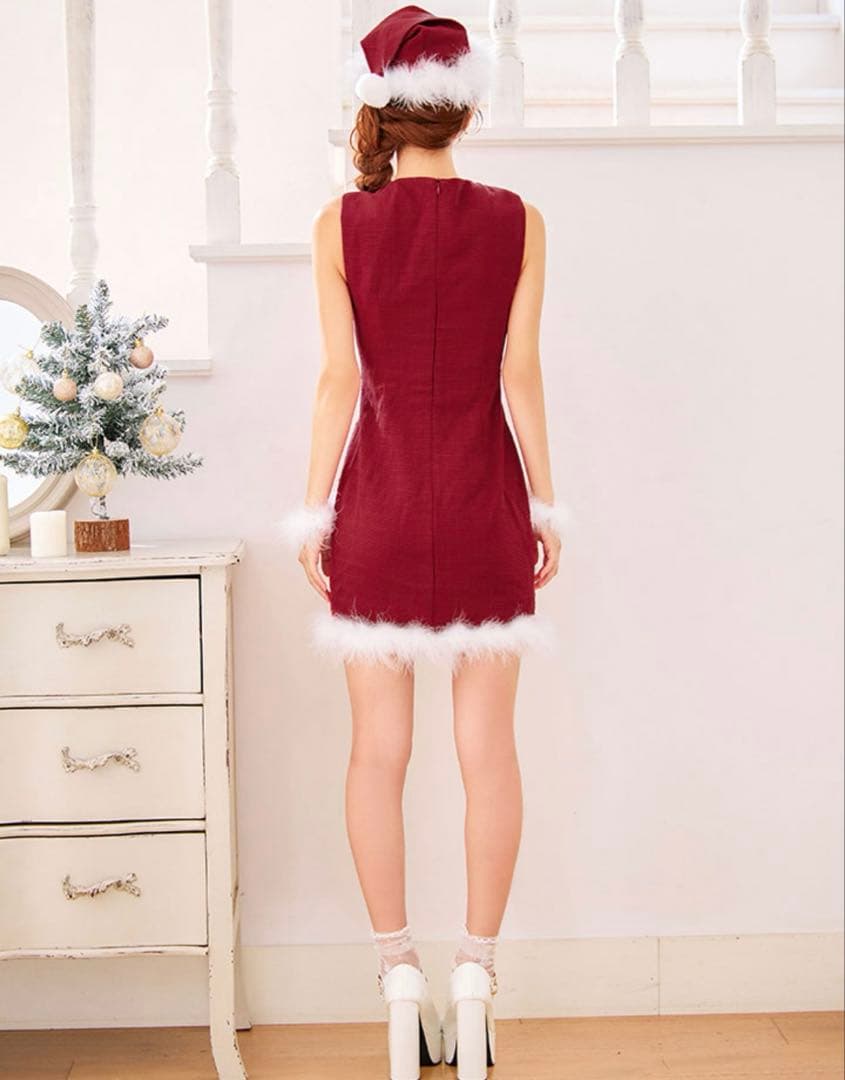 JEWELS ストーンビジューノースリーブタイトサンタコスプレ　L 新品未開封