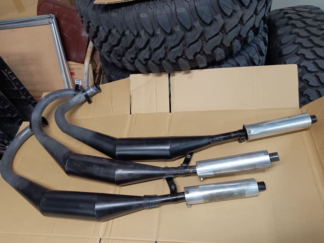 KH400 マッハ400SS フレンズ3本爆竹チャンバー（バラチャン）良品