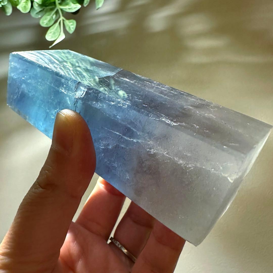 ことり様専用 ブルーフローライトタワー346g ブルーアンバー 2セット