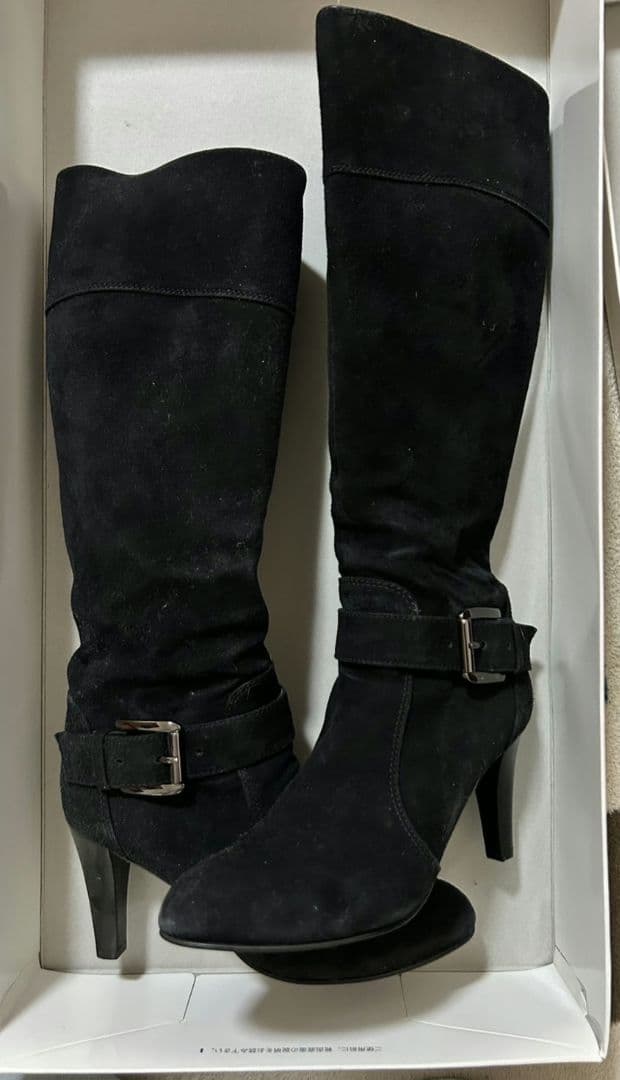 DIANA✨ブラックスエードロングブーツ 23.5 美品