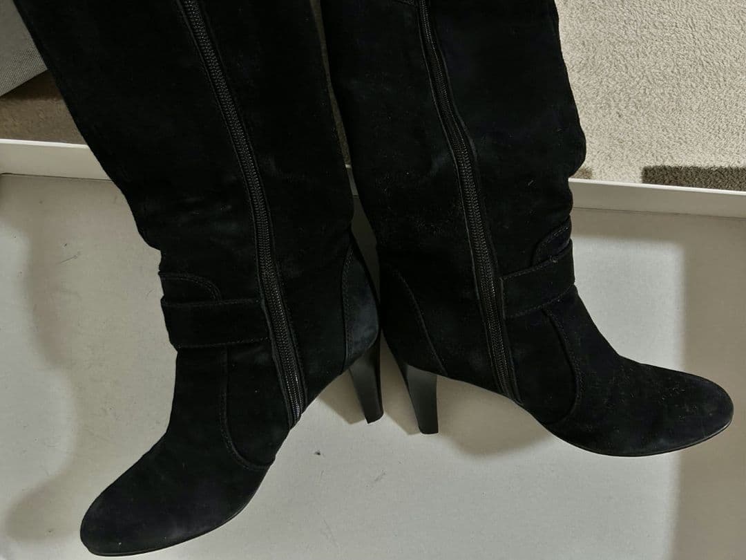 DIANA✨ブラックスエードロングブーツ 23.5 美品