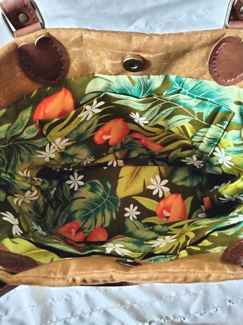 ☆254.ハワイアンキルト・バッグ・ハイビスカス＆プルメリア