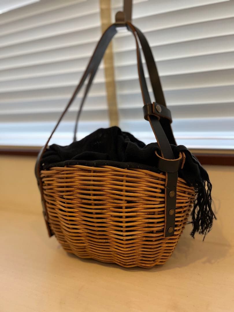 山葡萄かごバッグ 手作り 手提げ 籠バック 花編み 保存袋付き type：57