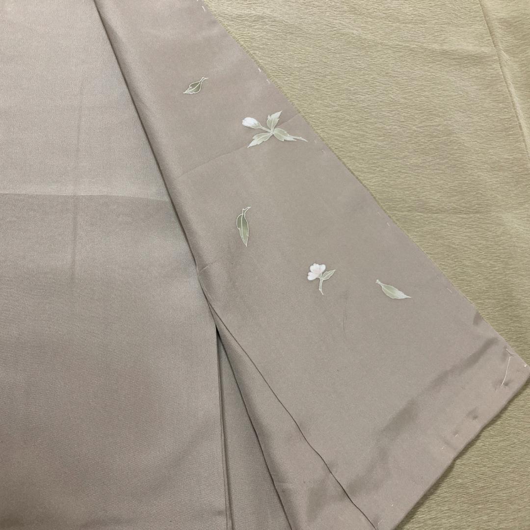 色無地 一ツ紋 裄67 身丈168 トールサイズ 百貫達雄 落款有 袷 正絹