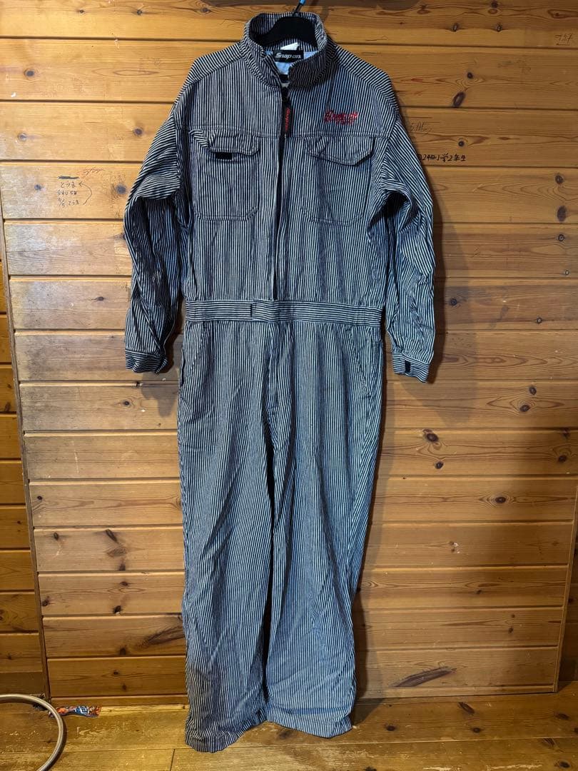 Snap-on ストライプ オーバーオール LL - メルカリ