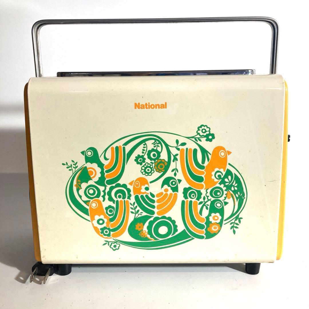 ナショナル製 昭和レトロ鳥柄 ポップアップ トースター 当時もの