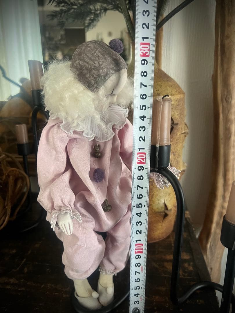 人形 人形 ピンクの布製ピエロ人形 ピンクの布製ピエロ人形