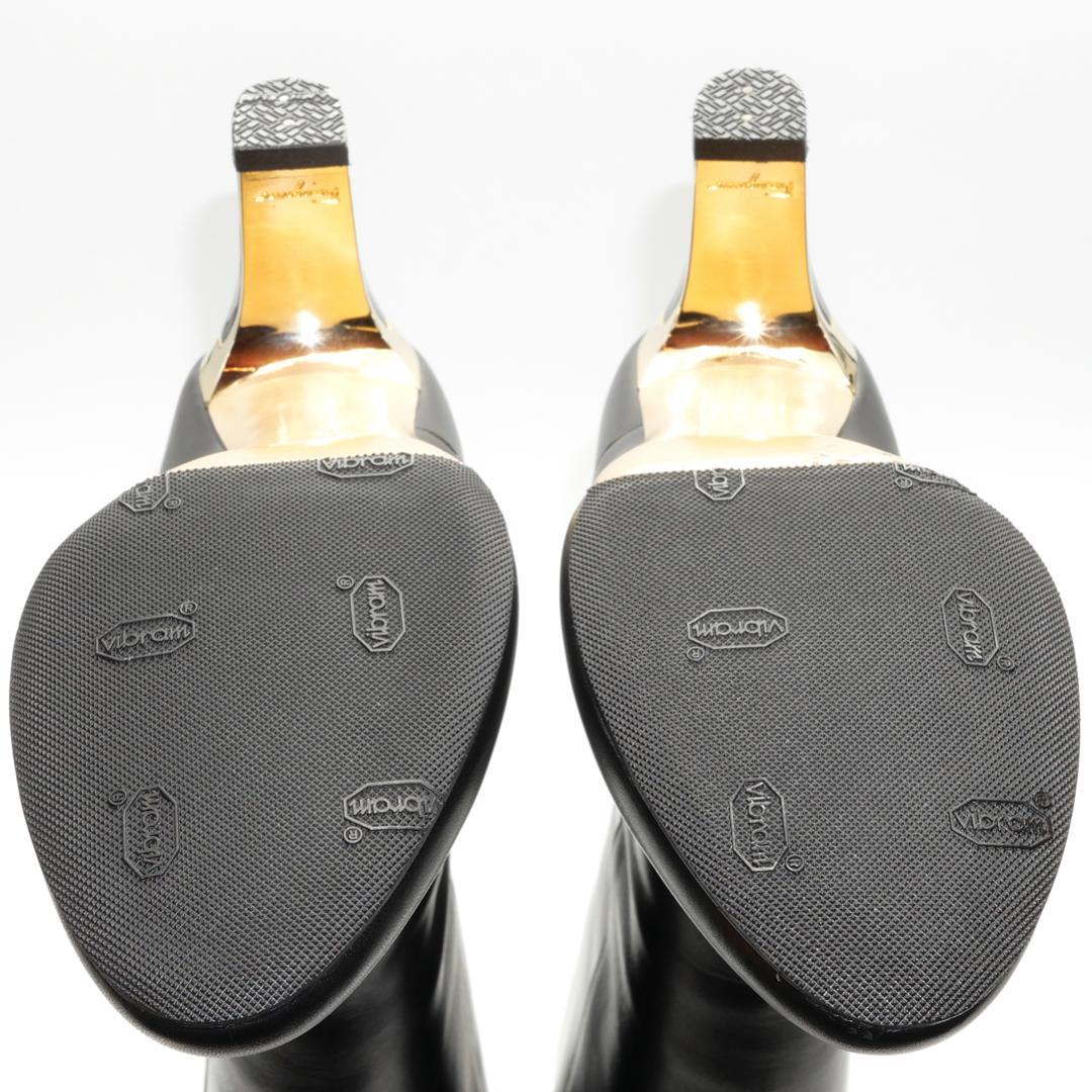 6.5D　SALVATORE FERRAGAMO TAMIKA　黒　ゴールド