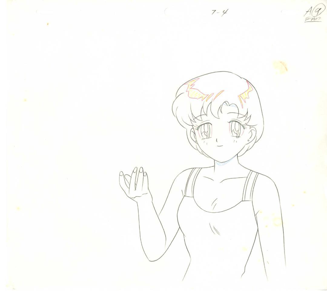 美少女戦士セーラームーン 水着亜美 セル画　手書き背景